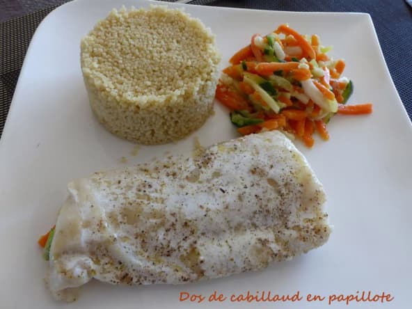 Dos de cabillaud en papillote
