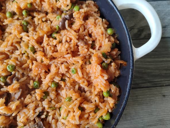 Riz pilaf au pilau et petits pois