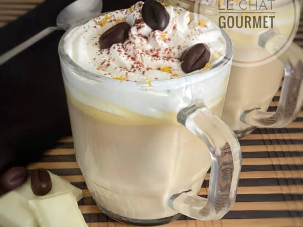 Mocha au chocolat blanc, orange et cannelle