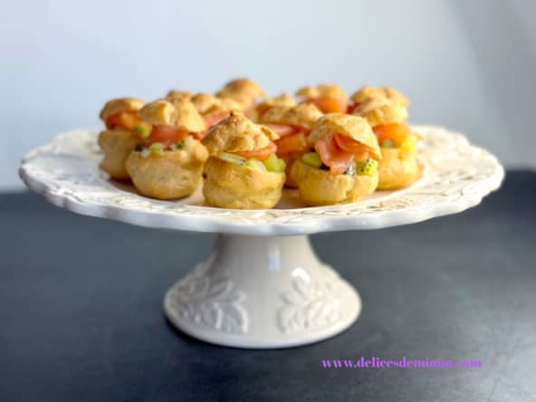 Petits choux kiwi-saumon fumé