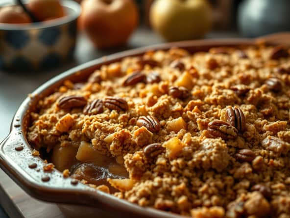 Crumble aux pommes, cannelle, pécan au Thermomix