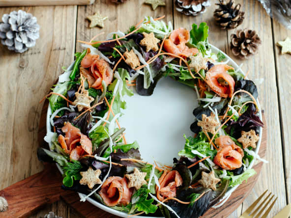 Couronne de noël au saumon fumé