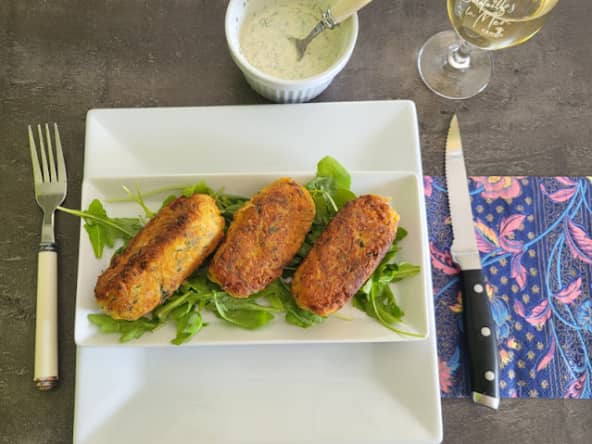 Croquettes de légumes avec sa sauce à l'aneth