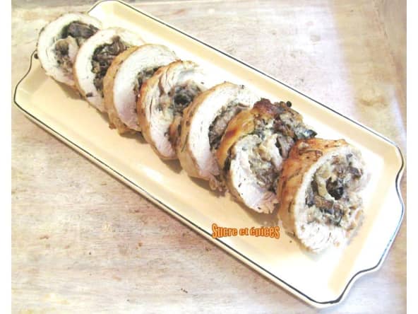 Poitrine de dinde farcie aux champignons de Paris et au fromage