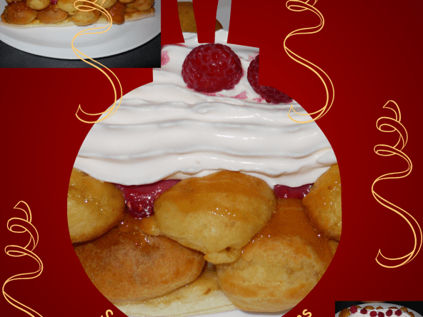 Bûche Saint-Honoré aux framboises