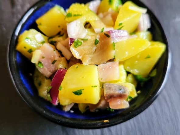 Amuse-bouche des fêtes : mini salades de harengs et deux pommes