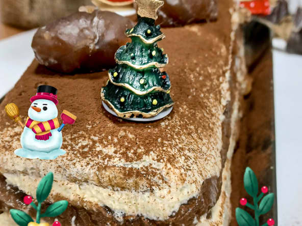 Bûche tiramisu à la crème de marrons
