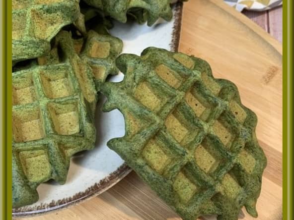 Gaufres salées aux épinards