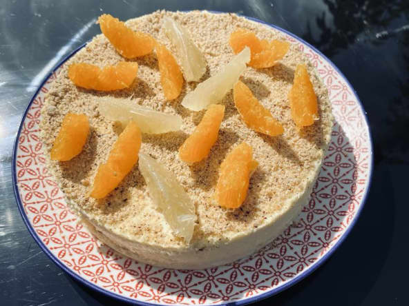 Entremet au brocciu et biscuit à la châtaigne