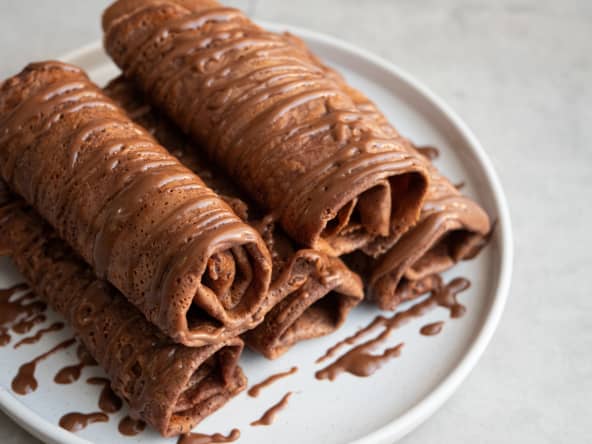 Crêpes à la farine de châtaigne et cacao
