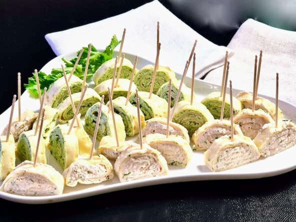 Sucettes de crêpes roulées