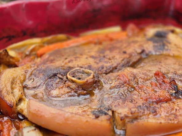 Rouelle de porc confite au four