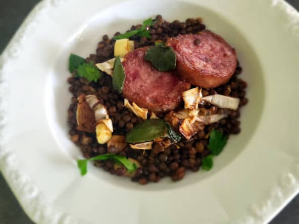 Lentilles au cotechino De Bruno Barbieri