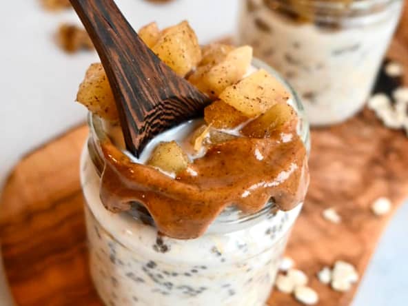 Overnight porridge à la pomme