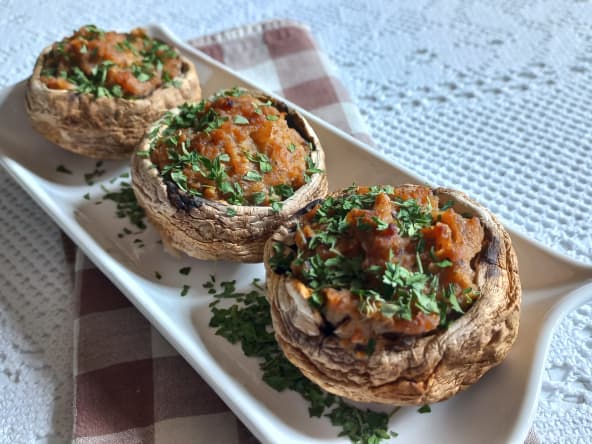Champignons farcis à la chair à saucisse