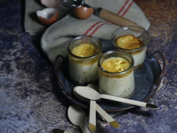 Crème caramel en petits pots