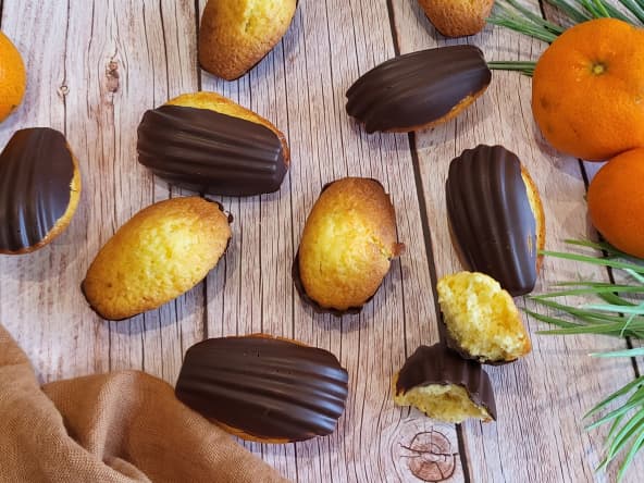 Madeleines clémentine et chocolat