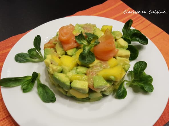 Tartare de saumon fumé mangue et avocat