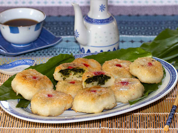 Brioches à la vapeur aux feuilles d’ail des ours