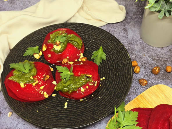 Ravioles de betterave au chèvre