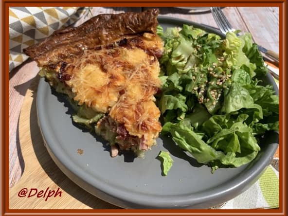 Tarte aux courgettes et lardons de volaille