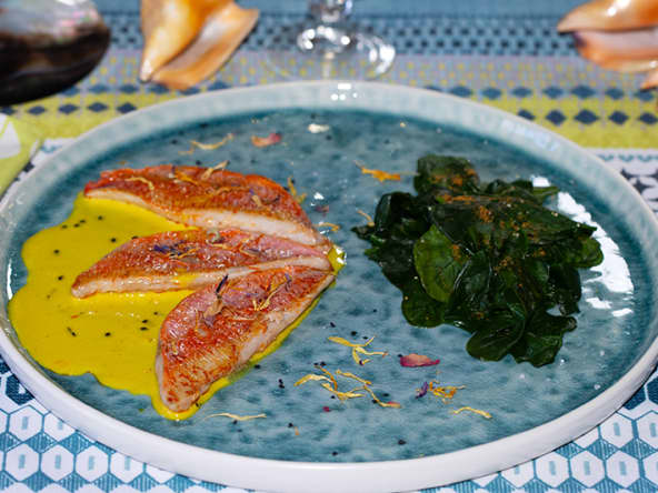 Rougets à la crème de safran