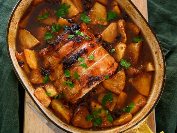 Porc rôti à l'ananas et gingembre