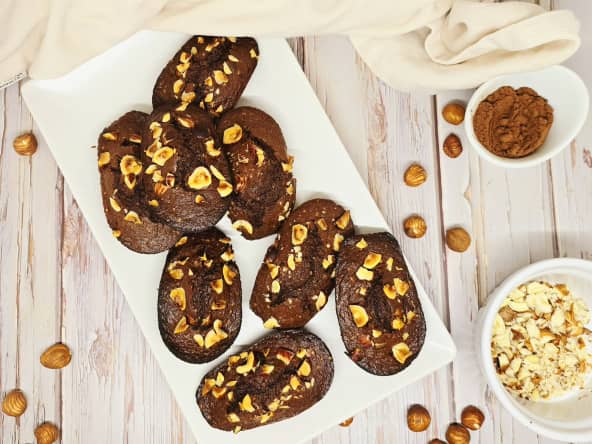 Madeleines chocolat noisettes