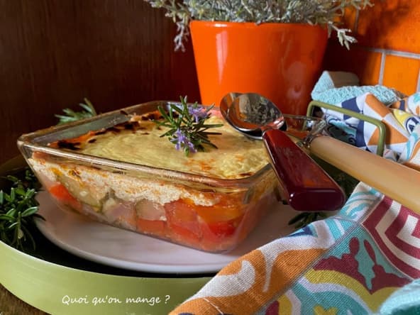 Briam de légumes au four et crème de yaourt