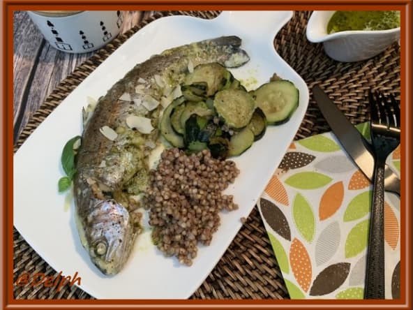 Truites farcies à la crème de pesto