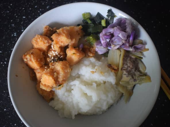 Saumon végétal aux lentilles corail