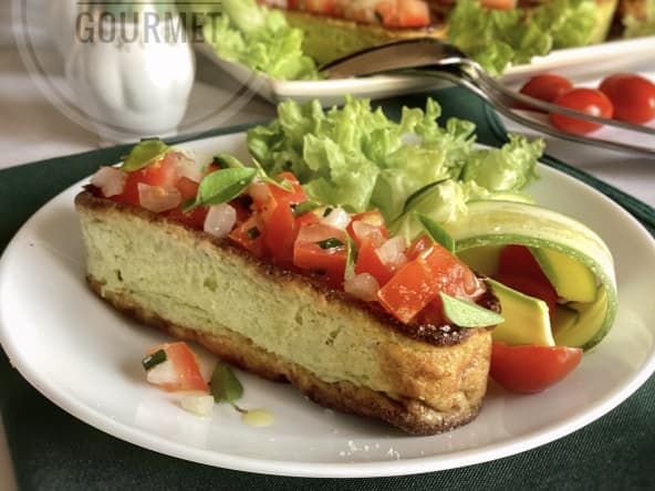 Flans de courgettes et tartare de tomates au basilic