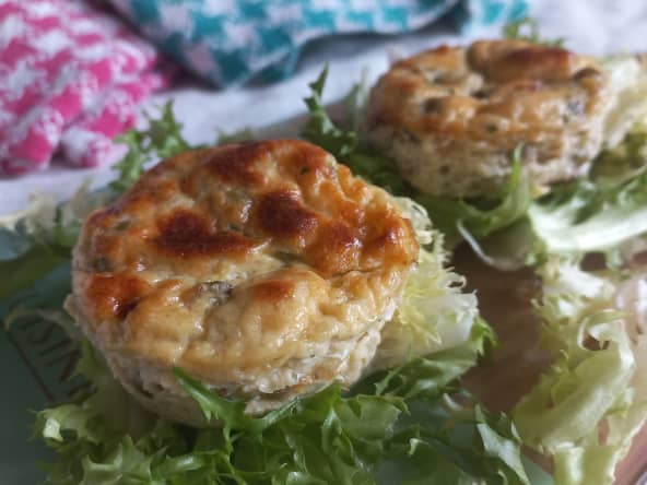 Frittata façon muffin aux petits pois et lardons