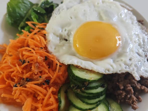 Bibimbap à la viande hachée