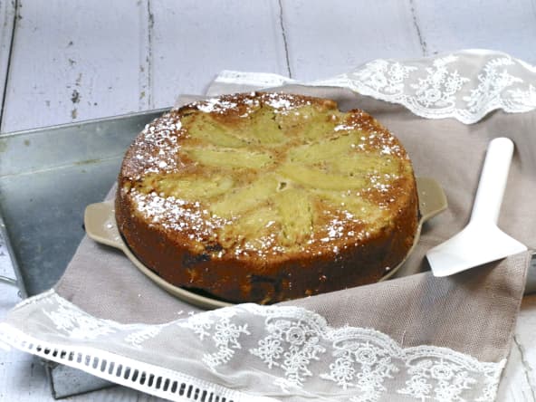 Gâteau renversé à la rhubarbe