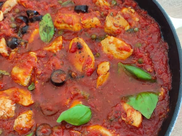Poulet sauce puttanesca