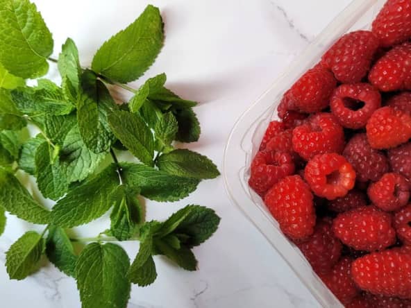 Confiture allégée framboise et menthe