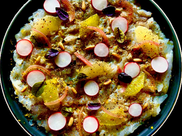 Carpaccio de daurade aux agrumes