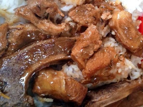 Côtes de porc sauce d'huitres