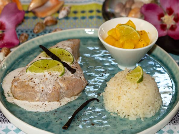 Pavé de thon, crème coco à la vanille de Tahiti