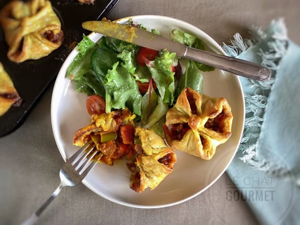 Feuilletés de curry de poulet