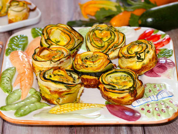 Spirales de courgettes en muffins