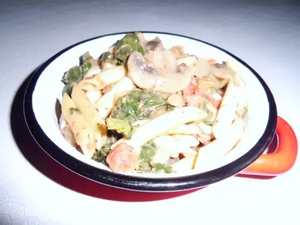 One pot pasta aux épinards, champignons et parmesan