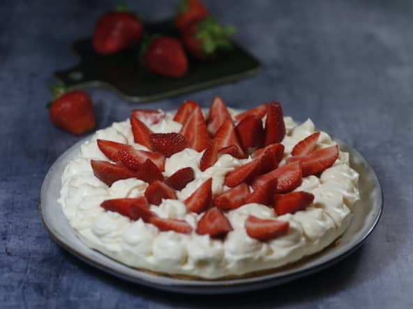 Sablé aux fraises et crème vanille