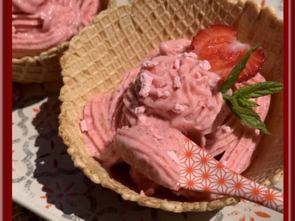 Glace à la fraise façon italienne au Thermomix