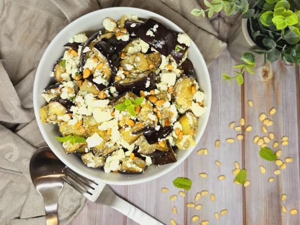 Salade d'aubergines confites à la feta