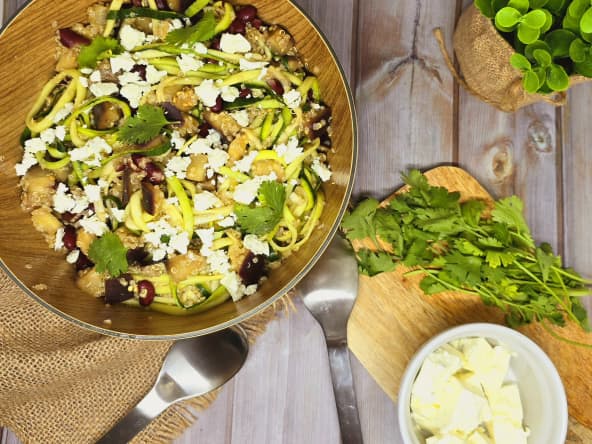 Salade de quinoa aux courgettes et aubergines