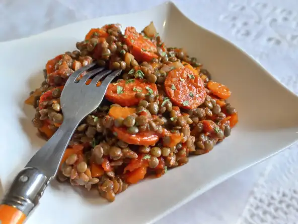 Lentilles à la bolognaise au chorizo