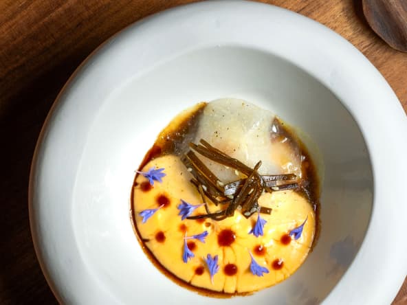 Chou rave cocktail, crevettes et sauce cocktail