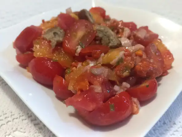 Salade de tomates au chorizo de Jamie Oliver